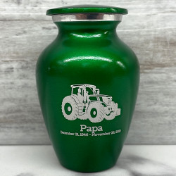 Customer Gallery - Modern Tractor Keepsake Urn - Shamrock Green