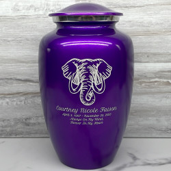 Customer Gallery - Elephant Cremation Urn - Purple Luster