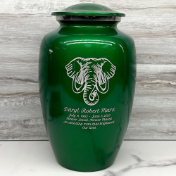 Customer Gallery - Elephant Cremation Urn - Shamrock Green
