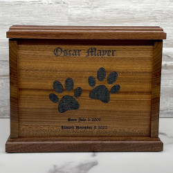 Customer Gallery - Paw Prints Pet Cremation Urn - Signature Walnut