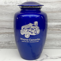 Customer Gallery - Riding Lawn Mower Cremation Urn - Midnight Blue