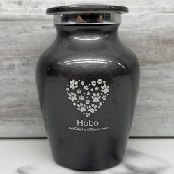 Customer Gallery - Keepsake Pawprint Heart Pet Cremation Urn - Gunmetal Gray