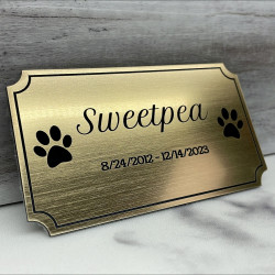 Customer Gallery - DIY Pet Cremation Urn Plate - Brushed Gold - 4" w x 2.25" h