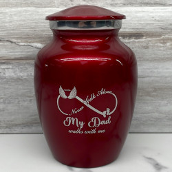 Customer Gallery - My Dad Walks With Me Sharing Urn - Ruby Red