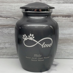 Customer Gallery - Small Infinite Love Pet Cremation Urn - Gunmetal Gray