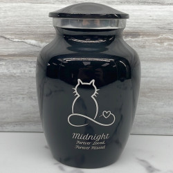Customer Gallery - Small Infinite Love Cat Cremation Urn - Jet Black