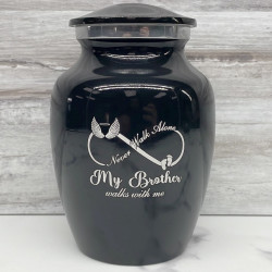 Customer Gallery - My Brother Walks With Me Sharing Urn - Jet Black