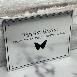 Customer Gallery - DIY Cremation Urn Plate - Brushed Silver - 5.75" w x 4.25" h