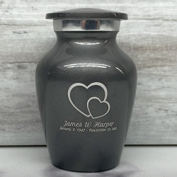 Customer Gallery - Loving Hearts Keepsake Urn - Gunmetal Gray