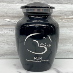 Customer Gallery - Small Sleeping Cat Pet Cremation Urn - Jet Black