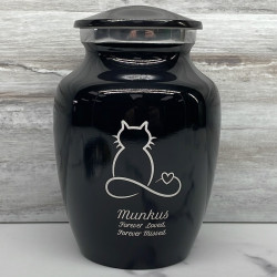 Customer Gallery - Small Infinite Love Cat Cremation Urn - Jet Black
