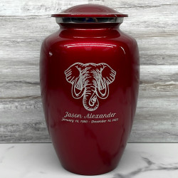 Customer Gallery - Elephant Cremation Urn - Ruby Red