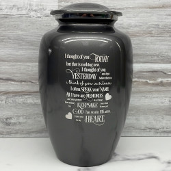 Customer Gallery - I Thought Of You Today Cremation Urn - Gunmetal Gray