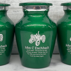 Customer Gallery - Classic Tractor Keepsake Urn - Shamrock Green