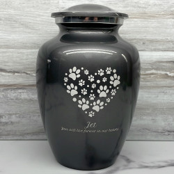 Customer Gallery - Large Pawprint Heart Pet Cremation Urn - Gunmetal Gray