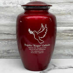 Customer Gallery - Peace Dove Cremation Urn - Ruby Red