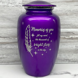Customer Gallery - Memories Of You - Bright Stars Cremation Urn - Purple Luster