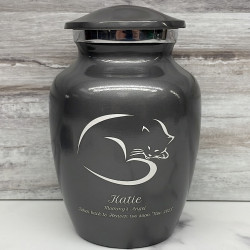 Customer Gallery - Sleeping Cat Cremation Urn - Gunmetal Gray
