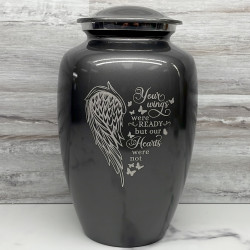 Customer Gallery - Your Wings Were Ready Cremation Urn - Gunmetal Gray