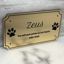 Customer Gallery - DIY Pet Cremation Urn Plate - Brushed Gold - 4" w x 2.25" h