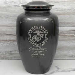Customer Gallery - Marine Corps Cremation Urn - Gunmetal Gray