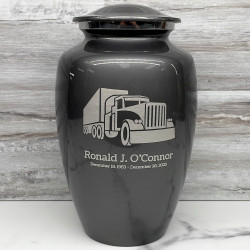 Customer Gallery - Semi Truck Cremation Urn - Gunmetal Gray