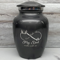 Customer Gallery - My Dad Walks With Me Sharing Urn - Gunmetal Gray