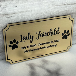 Customer Gallery - DIY Pet Cremation Urn Plate - Brushed Gold - 4" w x 2.25" h