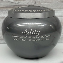 Customer Gallery - Small Odyssey Pet Urn - Gunmetal Gray
