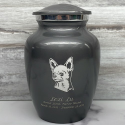 Customer Gallery - Small Chihuahua Dog Cremation Urn - Gunmetal Gray