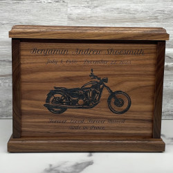 Customer Gallery - Motorcycle Cremation Urn - Signature Walnut