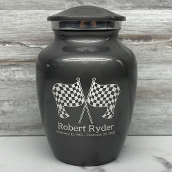 Customer Gallery - Race Checkered Flag Sharing Urn - Gunmetal Gray