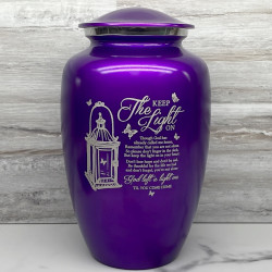 Customer Gallery - Keep the Light On Cremation Urn - Purple Luster