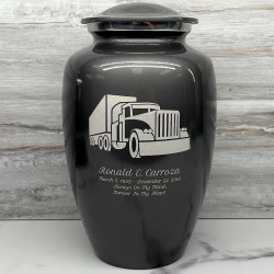 Customer Gallery - Semi Truck Cremation Urn - Gunmetal Gray