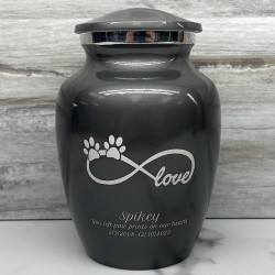 Customer Gallery - Small Infinite Love Pet Cremation Urn - Gunmetal Gray