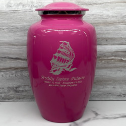Customer Gallery - Sailing Ship Cremation Urn - Rose Pink