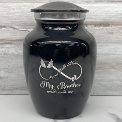 Customer Gallery - My Brother Walks With Me Sharing Urn - Jet Black