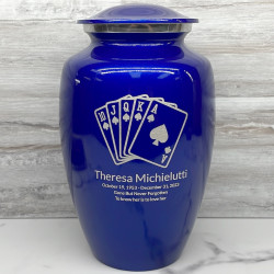 Customer Gallery - Playing Cards Cremation Urn - Midnight Blue