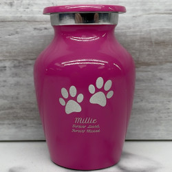 Customer Gallery - Keepsake Pawprints Pet Cremation Urn - Rose Pink