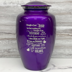 Customer Gallery - I Thought Of You Today Cremation Urn - Purple Luster