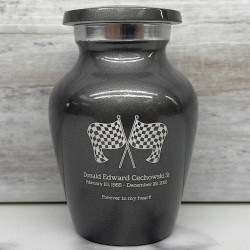 Customer Gallery - Race Checkered Flag Keepsake Urn - Gunmetal Gray