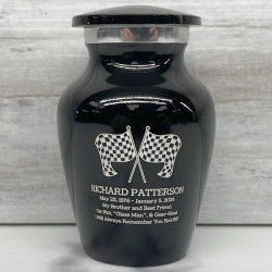 Customer Gallery - Race Checkered Flag Keepsake Urn - Jet Black