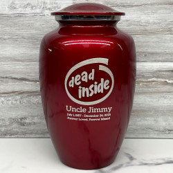 Customer Gallery - Dead Inside Cremation Urn - Ruby Red