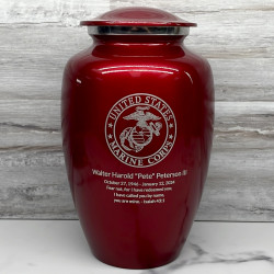 Customer Gallery - Marine Corps Cremation Urn - Ruby Red