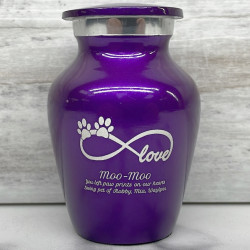 Customer Gallery - Keepsake Infinite Love Pet Cremation Urn - Purple Luster