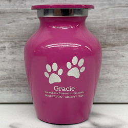 Customer Gallery - Keepsake Pawprints Pet Cremation Urn - Rose Pink