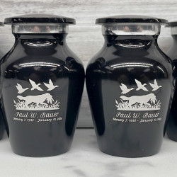Customer Gallery - Duck Hunting Dog Keepsake Urn - Jet Black