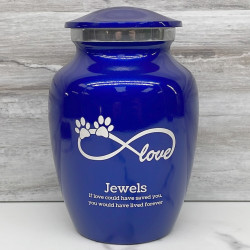 Customer Gallery - Small Infinite Love Pet Cremation Urn - Midnight Blue