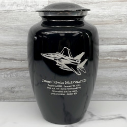 Customer Gallery - Fighter Jet Plane Cremation Urn - Jet Black