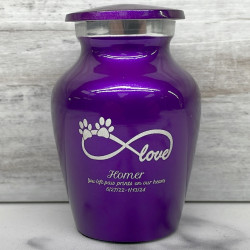 Customer Gallery - Keepsake Infinite Love Pet Cremation Urn - Purple Luster
